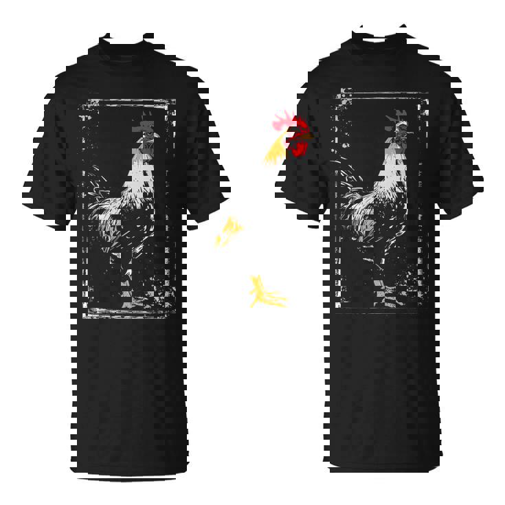 ニワトリ 絵画 描画 動物 アート グラフィック ニワトリ Tシャツ