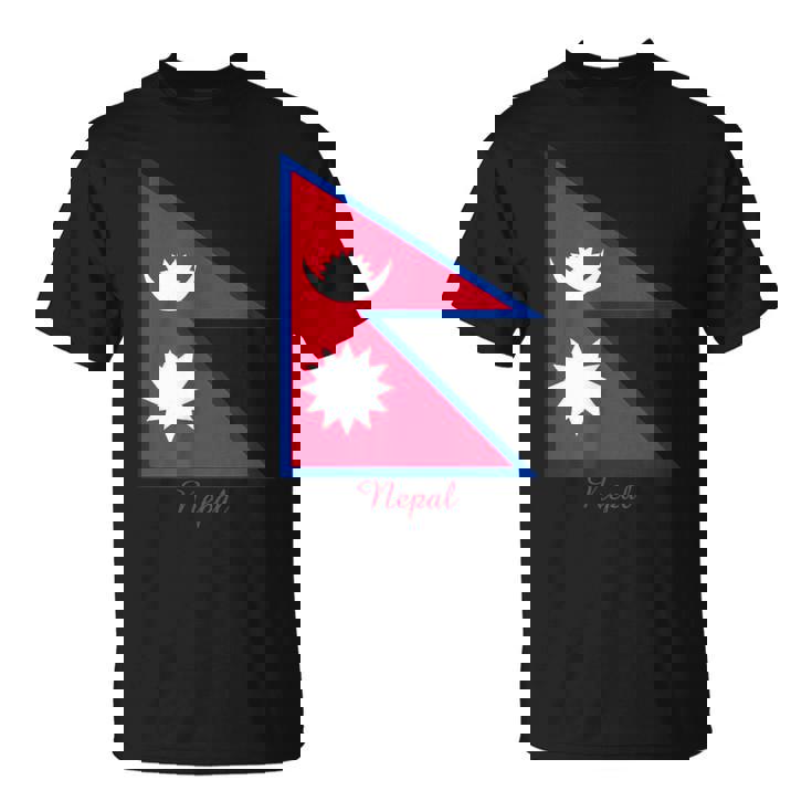 ネパールのネパール国旗のお土産。 Tシャツ