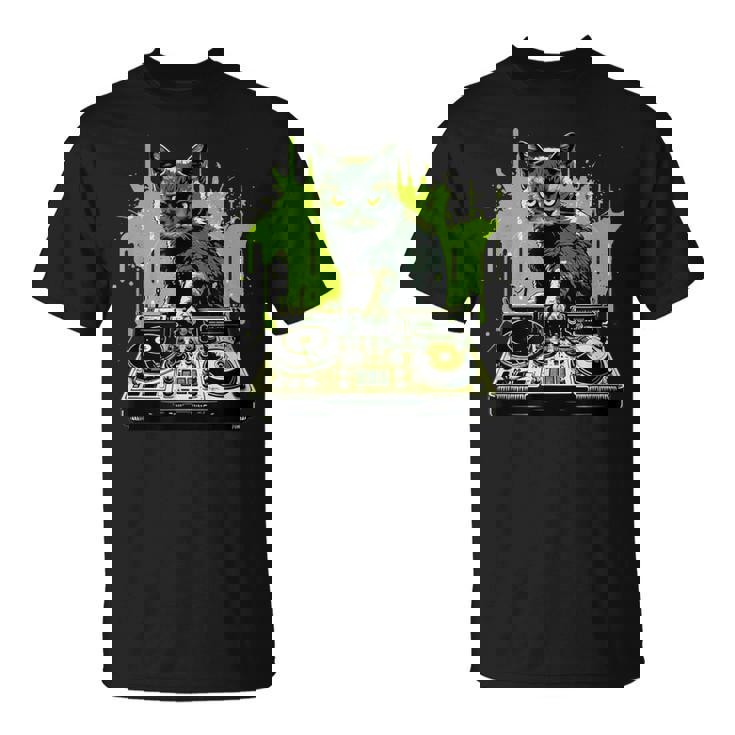 ハウスキャット レインボー Dj 猫 キティ Tシャツ