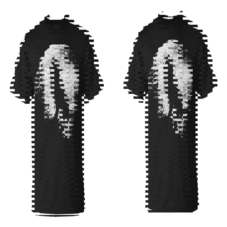 ハウリングウルフ 月光 森 シルエット 荒野 Tシャツ