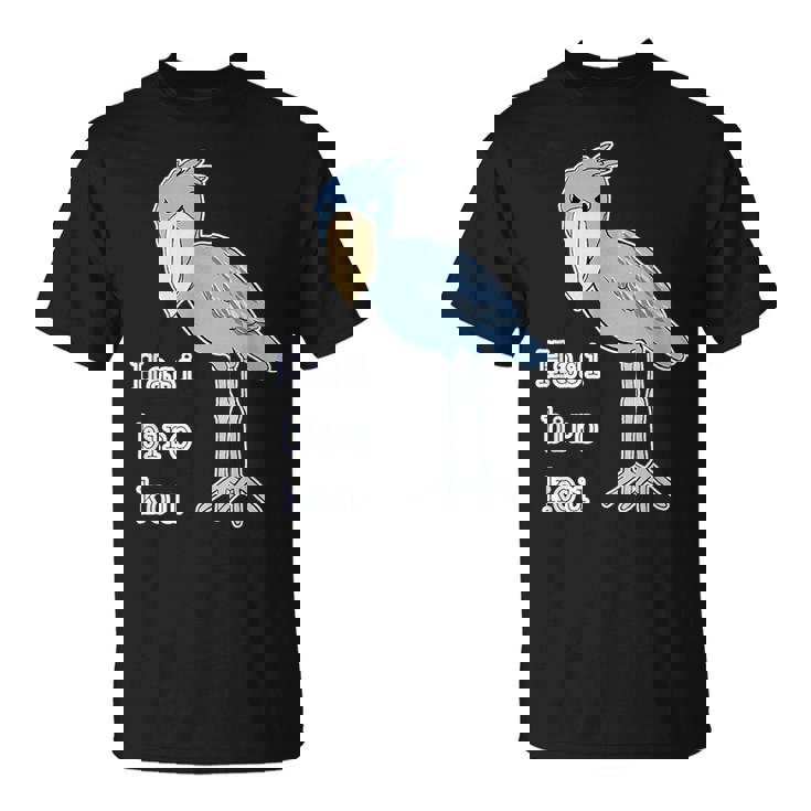 ハシビロコウさん 『セルフィー』青い鳥【どうぶつフレンズ 】ゆるくて かわいい 動物園の生き物 イラスト Tシャツ