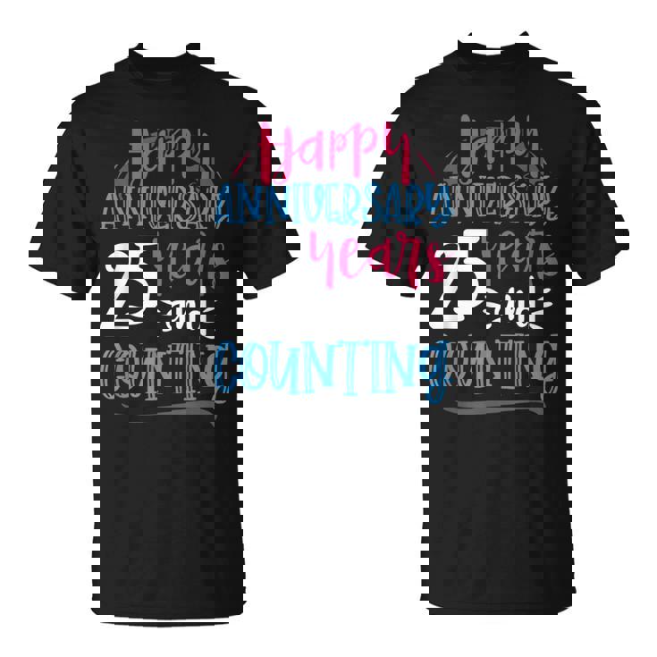 ハッピーアニバーサリー 25年 結婚25周年 Tシャツ