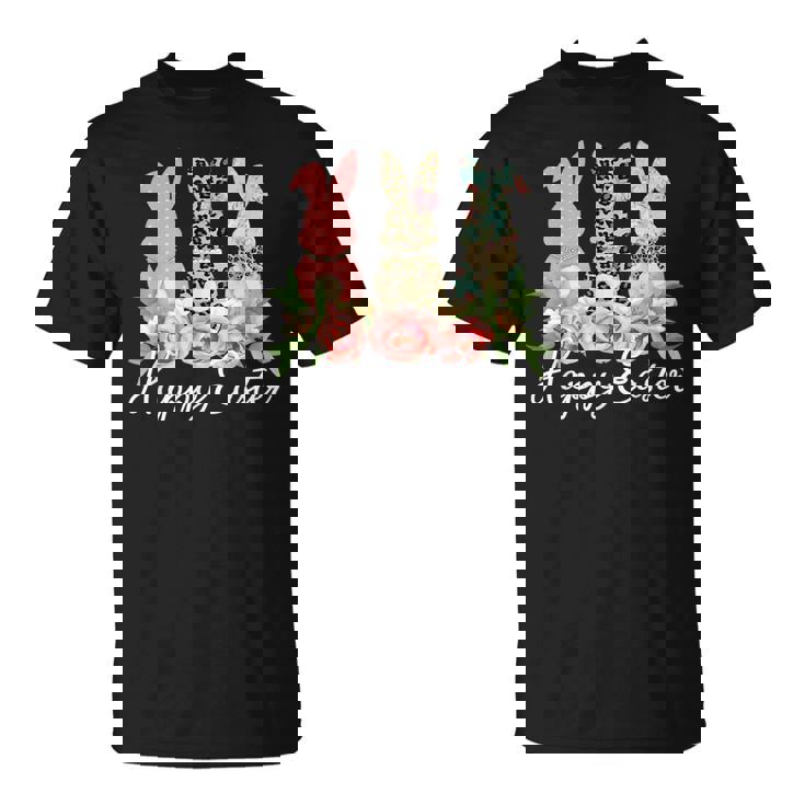 ハッピーイースター 3匹のウサギ 春のハント 卵 おもしろウサギ Tシャツ