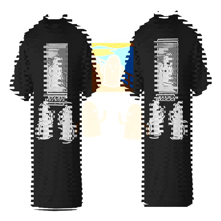 ハニワくん の ムンクの叫び と 見つめる 埴輪【ゆるフレンズ】名画 パロディ キャラクター かわいい イラスト 面白い Tシャツ