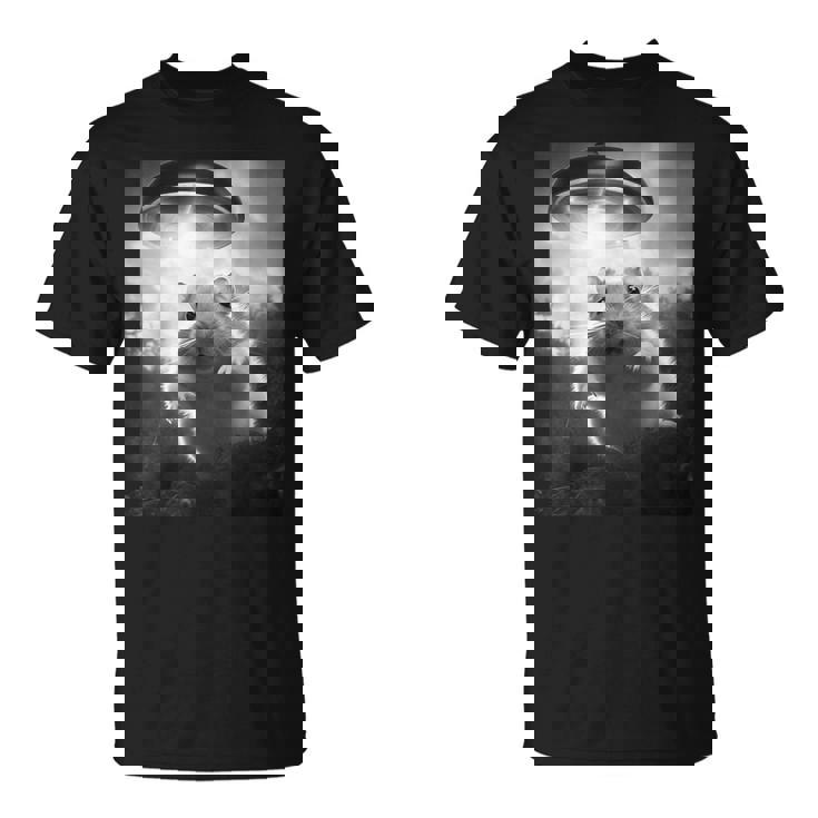 ハムスターを追うufo、クレイジーな動物、面白いハムスター Tシャツ
