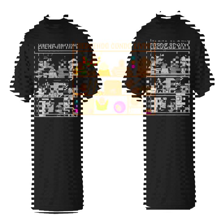 ハリネズミのコンドミニアムの生活のおもちゃ ヘイベッドの隠れ家の家 Tシャツ