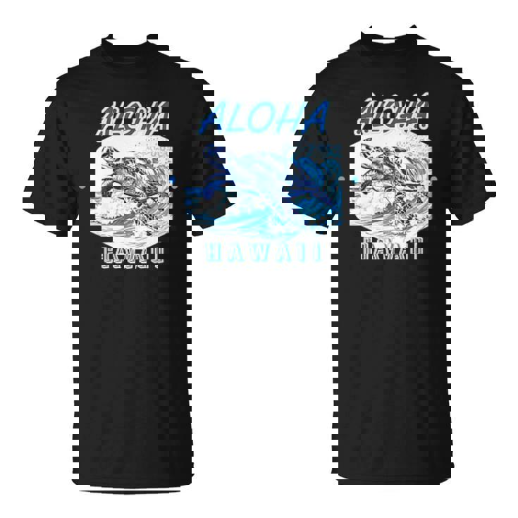 ハワイ ハワイアン ワイキキビーチ サーフボート ヤシの木 アロハ 夏 風景 海好き ウミガメ 波乗り Tシャツ