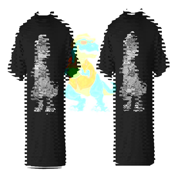 ハワイアン 恐竜 シャツ サマー T レックス トロピカル バケーション アロハシャツ Tシャツ