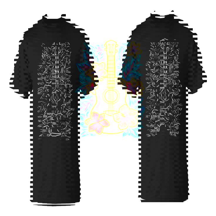 ハワイ・ミュージック レトロ・ルック・ウクレレ Tシャツ