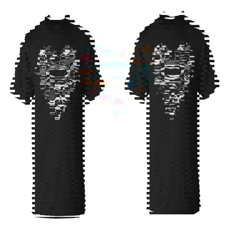 ハート ラブ サメ フェイス ファニー シャルカホリック Tシャツ