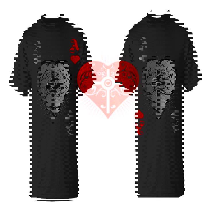 ハートポーカーエースi テキサスホールデムカジノカードケース ポーカー 長袖tシャツ Tシャツ