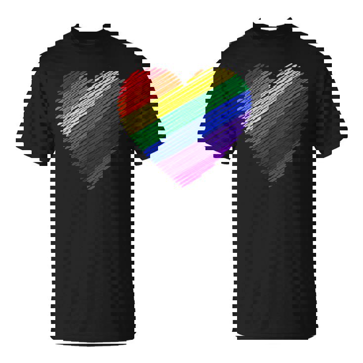 ハート・イン・ザ・カラーズ・オブ・ザ・レインボー Tシャツ