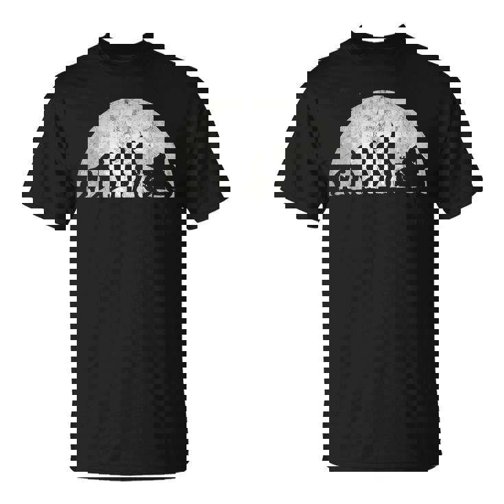 バイカーの進化-人間のモーターサイクルモータースポーツの進化 Tシャツ