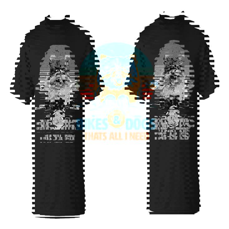 バイク&犬 かわいいポメラニアン ポメラニアン オートバイ Tシャツ