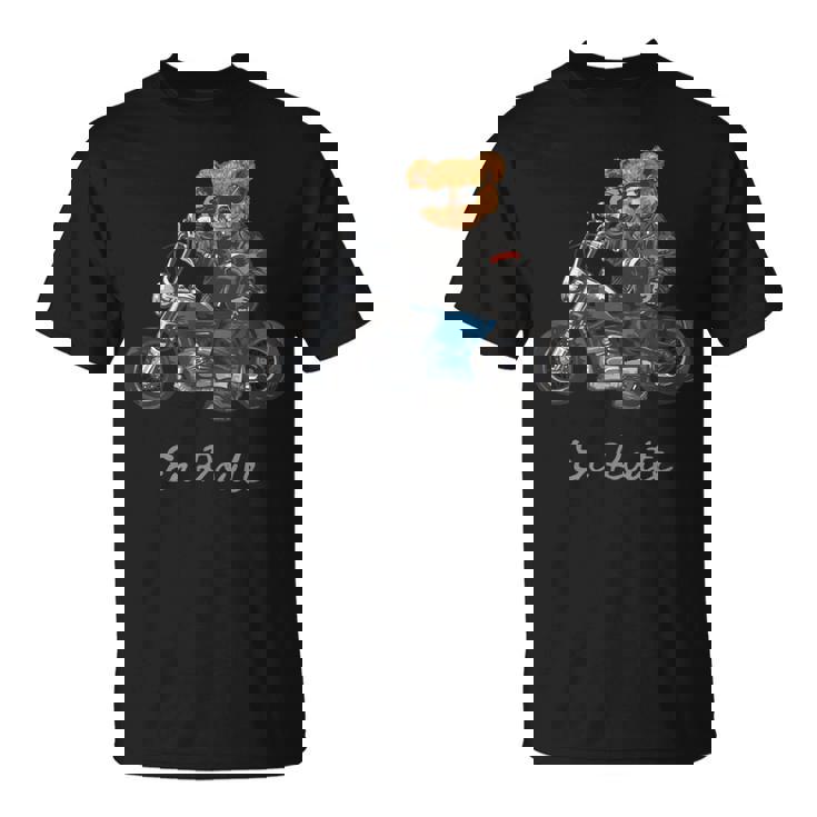 バイク クラシック オートバイ 熊 クルーザー Tシャツ