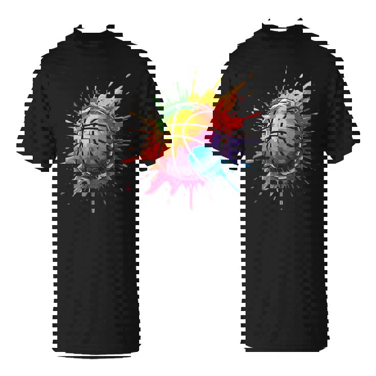 バスケットボール スポーツ ペイント スプラッシュアート カラフル 男の子 女の子 キッズ Tシャツ