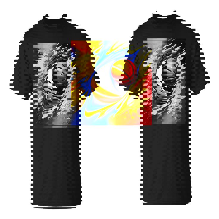 バスケットボール チーム スポーツ カラフル ボール バスケットボール愛好家 Tシャツ