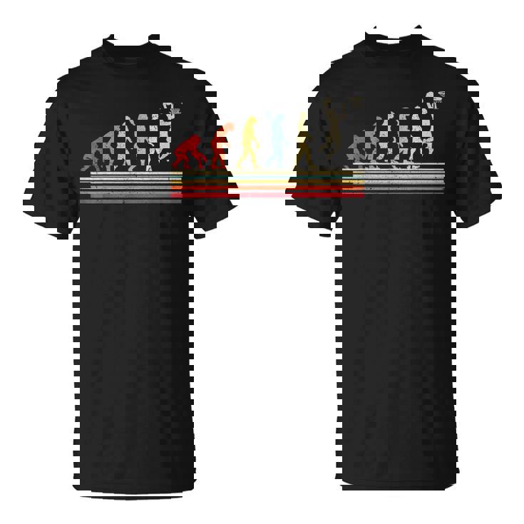 バスケットボール選手のためのレトロなバスケットボールエボリューションダンキング。 Tシャツ