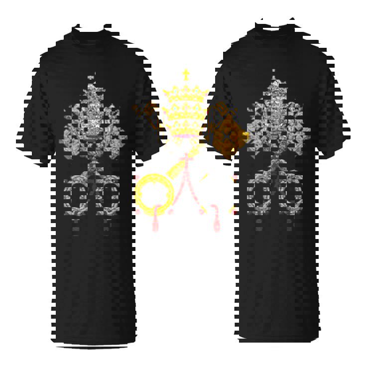 バチカン市の旗 アームコート ローマ セントペターズスクエア Tシャツ