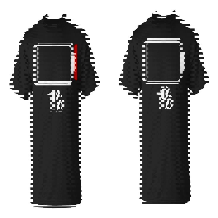 バッテリー 1 残り1 バッテリー切れtシャツ バッテリー残量が少ない Tシャツ