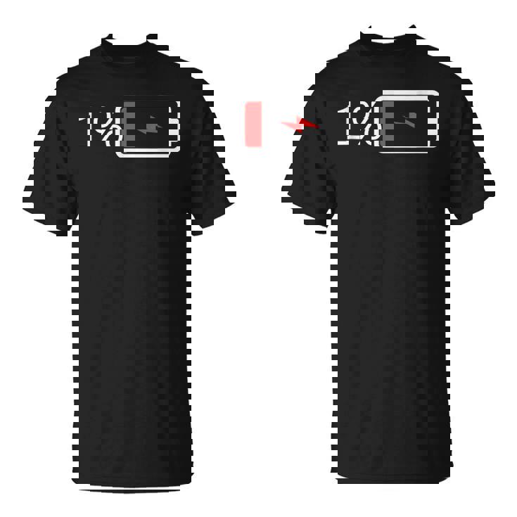 バッテリー1 – バッテリー1 I おもしろ低エネルギーパーセント Tシャツ
