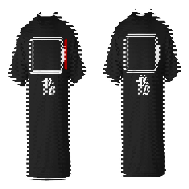 バッテリー1シャツ。バッテリーハート。充電済みバッテリーは空です。 Tシャツ
