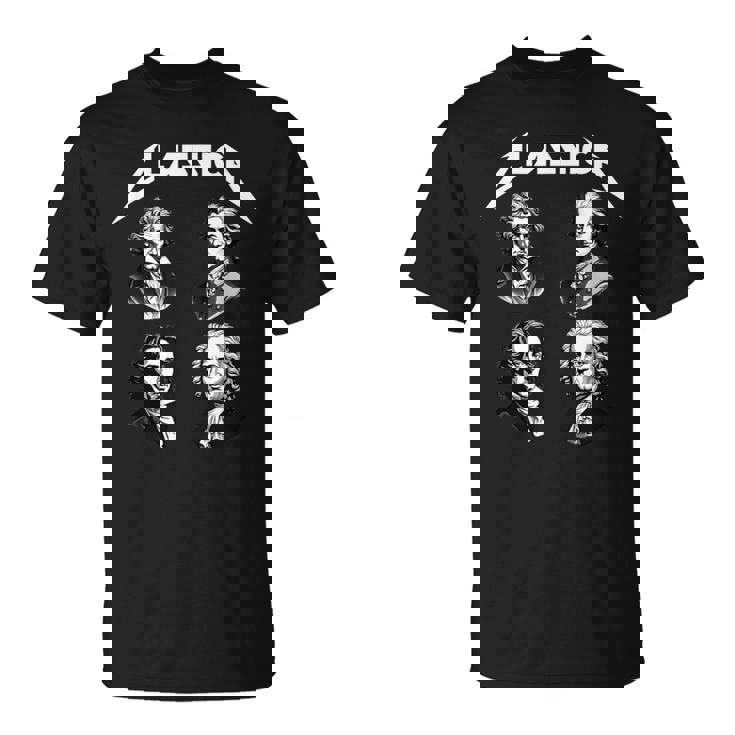 バッハ ベートーヴェン ショパン モーツァルト 面白い クラシック音楽 作曲家 Tシャツ