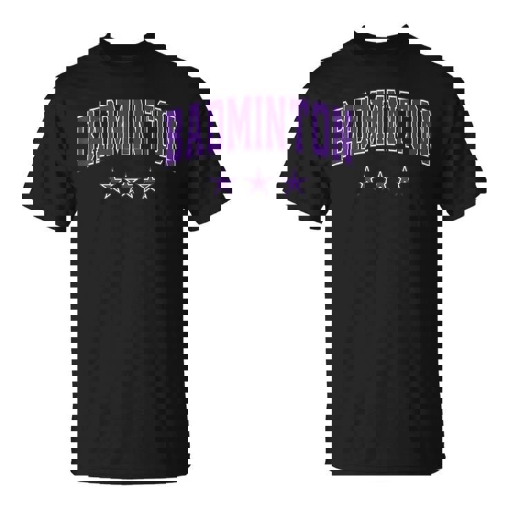 バドミントン オールパープル スター クラシック レトロ 代表チームのテキスト Tシャツ