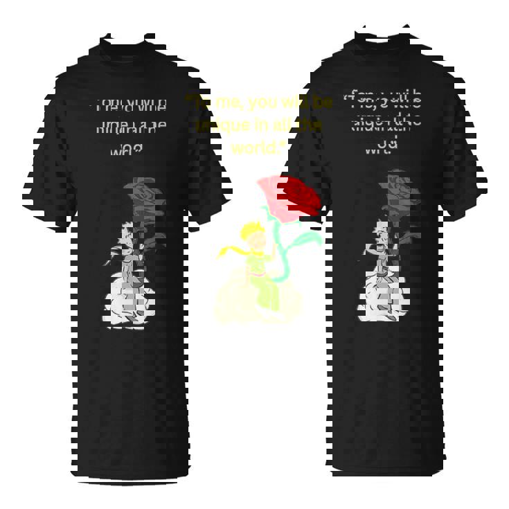 バラの言葉が入った星の王子様 Tシャツ