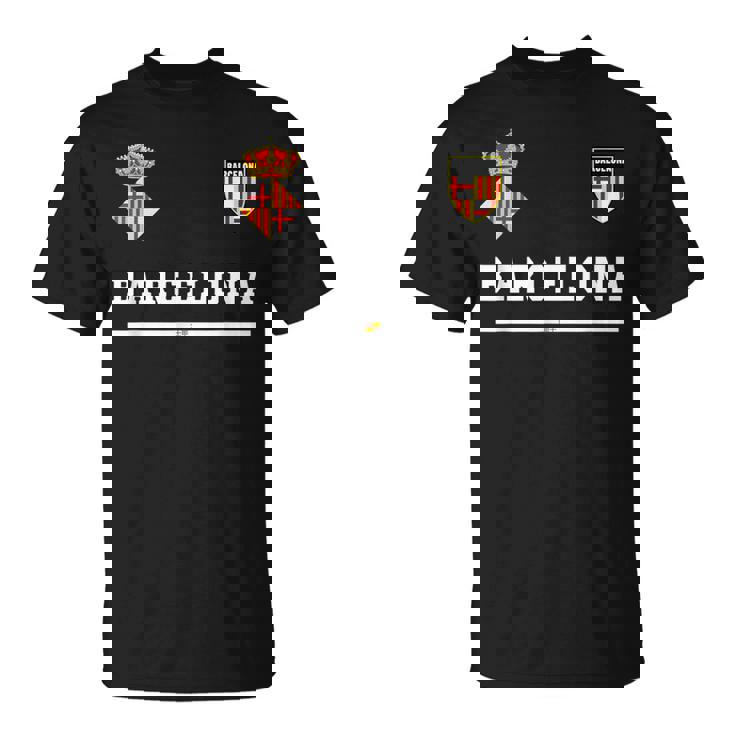 バルセロナ サッカースポーツ フラッグ フットボール Tシャツ