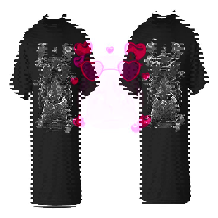 バレンタイン カバ シャツ かわいい カバ 動物 カバ 恋人 Tシャツ