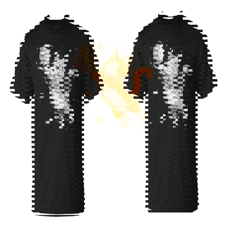 バレーボール選手のかわいいバレーボール猫。 Tシャツ