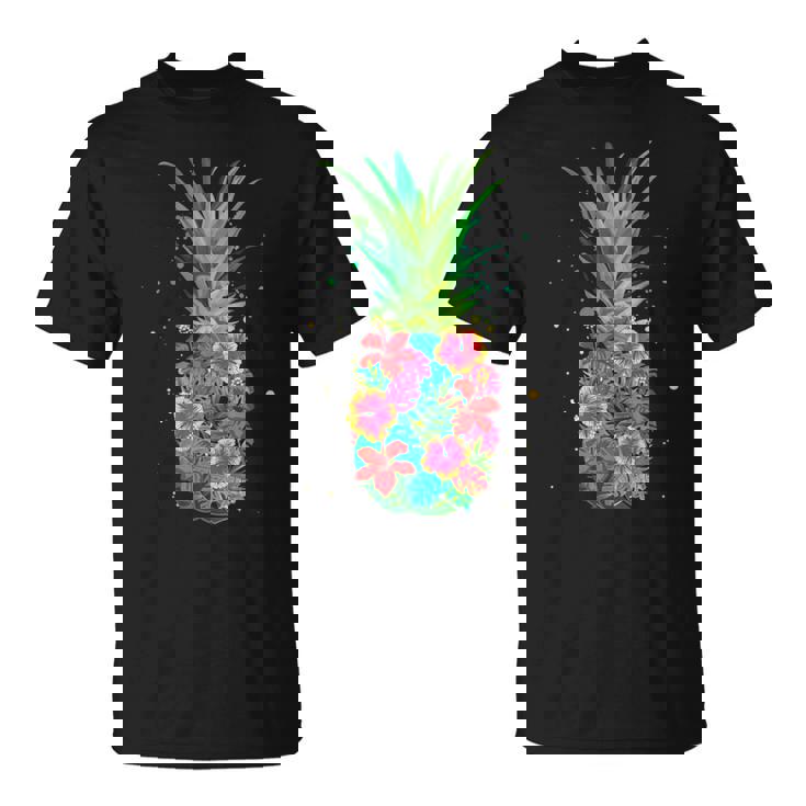 パイナップルフラワー レディース メンズ アロハ ハワイ ヴィンテージ ハワイアン Tシャツ