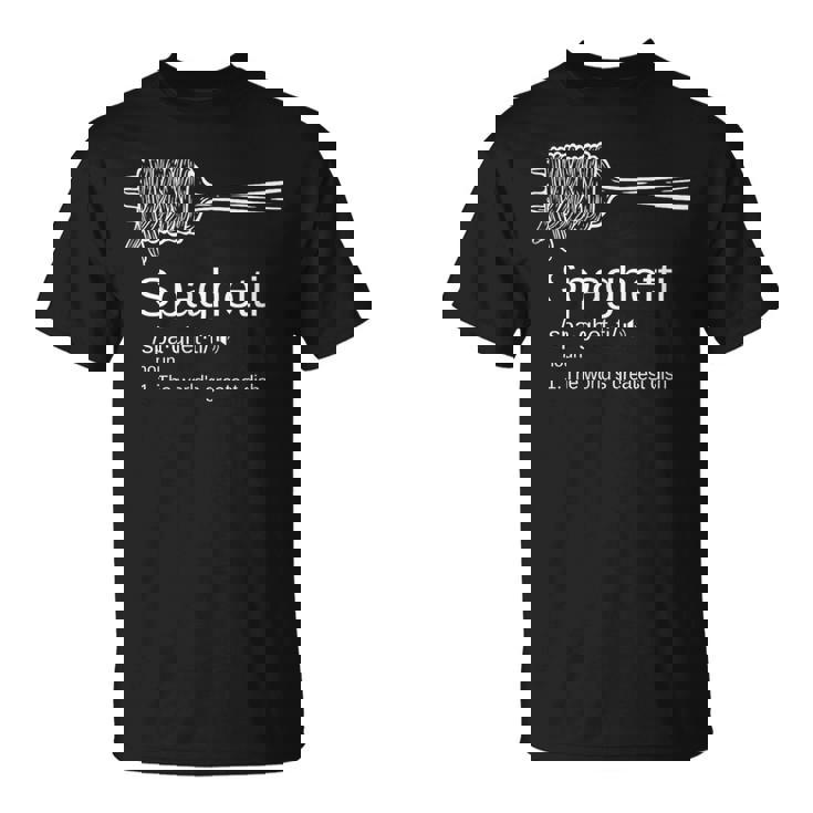 パスタ好きを意味する面白いスパゲッティ。 Tシャツ