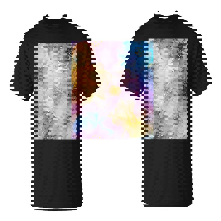 パステルインクのイラストにマルチカラー春の花。 Tシャツ