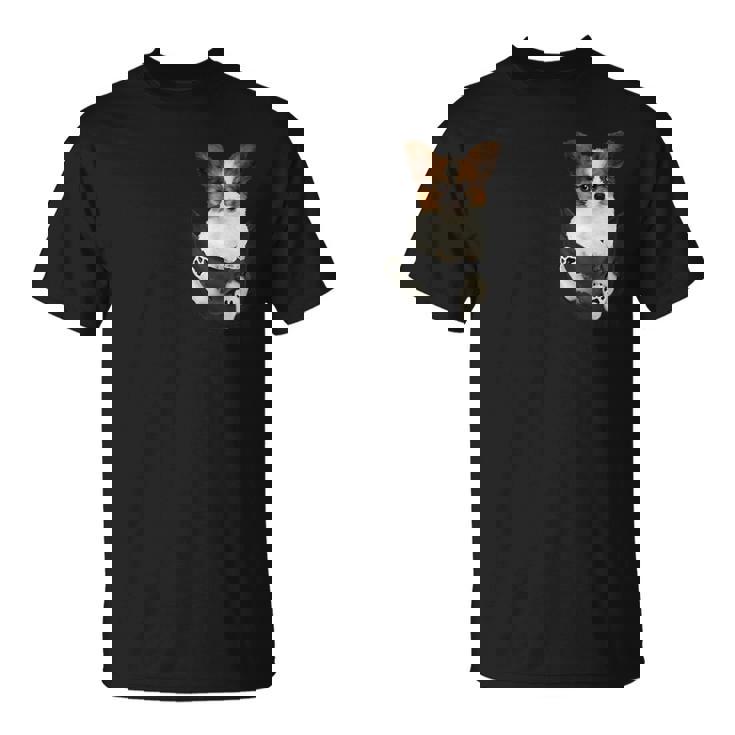 パピヨン愛好家のためのポケットに入った面白いパピヨン Tシャツ