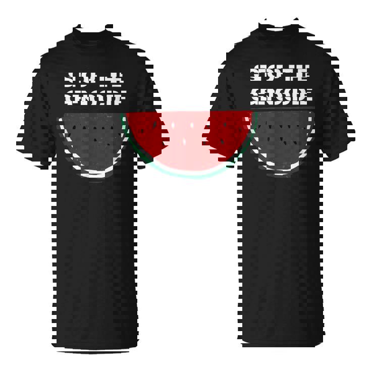 パレスチナスイカ ジェノサイドを止める Tシャツ