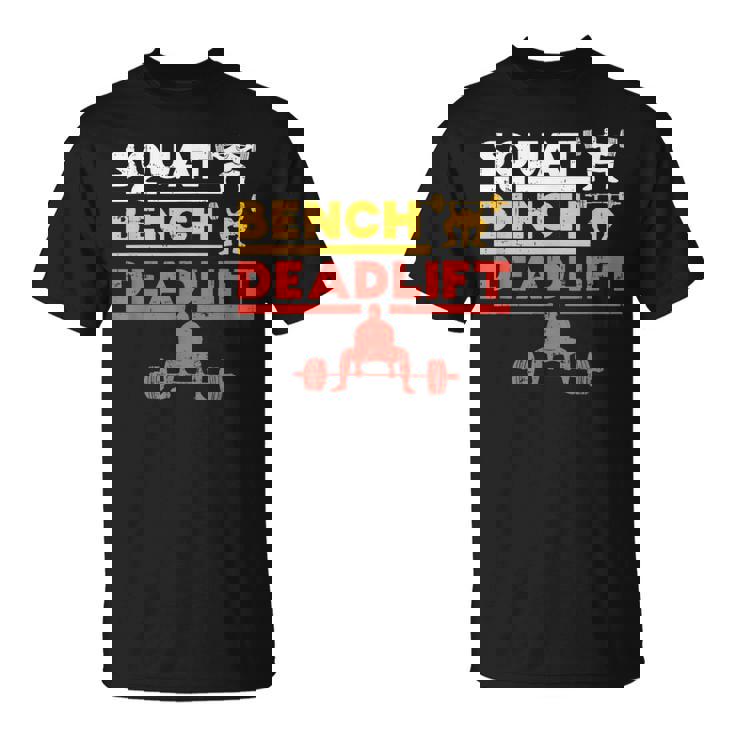 パワーリフティング、スクワット、ベンチ、デッドリフト、ウェイトリフティングtシャツ Tシャツ