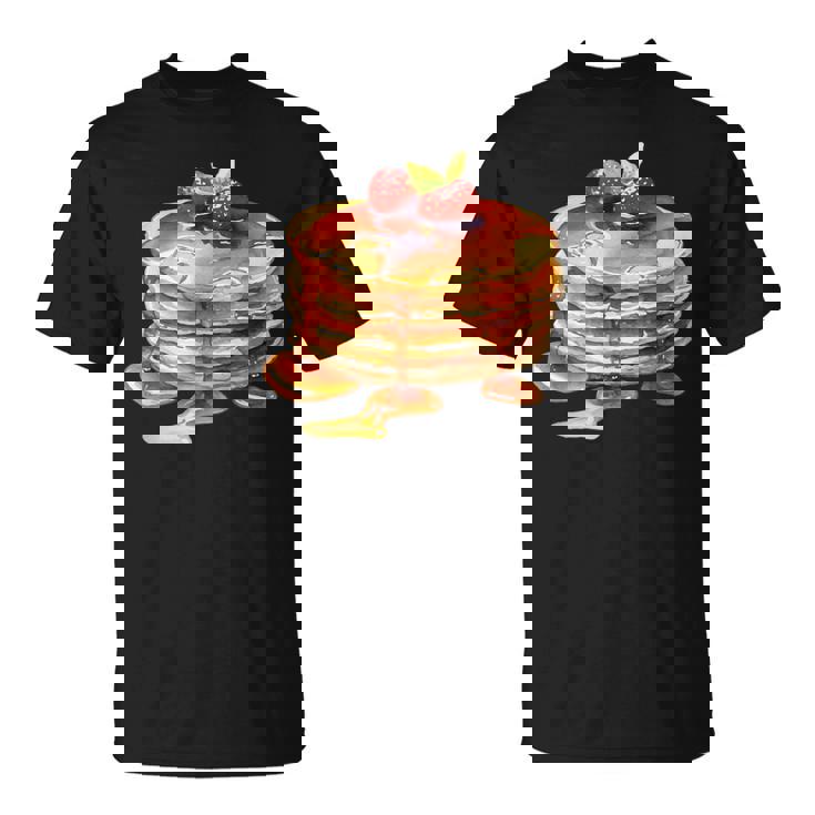 パンケーキシロップ 水彩食品 朝食 ストロベリースイーツ Tシャツ