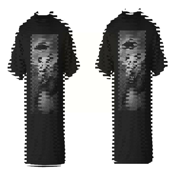 パンダ セルフィー エイリアン Ufo 面白い 男の子 男性 女性 キッズ Tシャツ