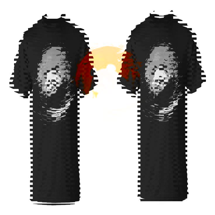 パンダ 森 ポートレート 動物好き 自然 グラフィック パンダ Tシャツ