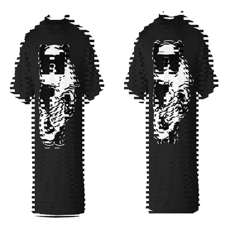 パンダとチューバ楽器チューブ Tシャツ