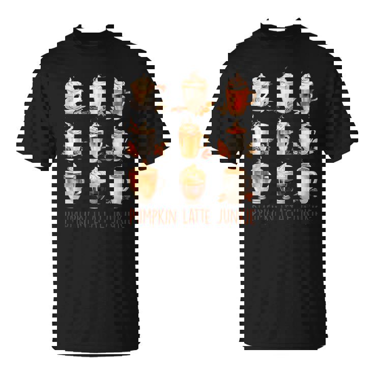 パンプキンラテ ジャンキー 秋 バイブ 秋 感謝祭 Tシャツ
