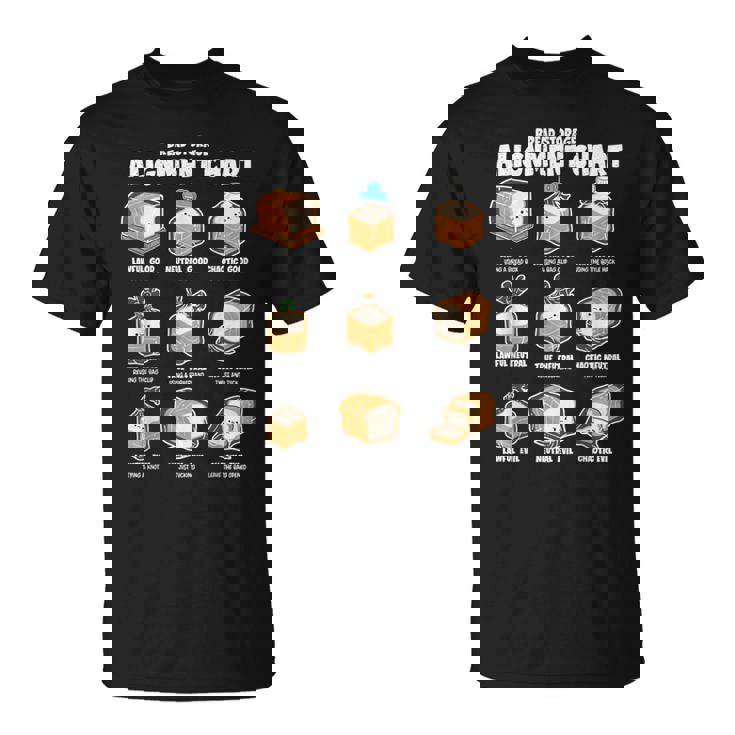 パン収納 アライメントチャート パンメーカー おもしろパン屋 Tシャツ