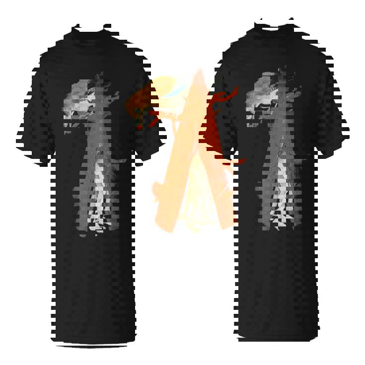 ヒエロニムス ボッシュ 鳥と木 地上の喜びの庭 Tシャツ