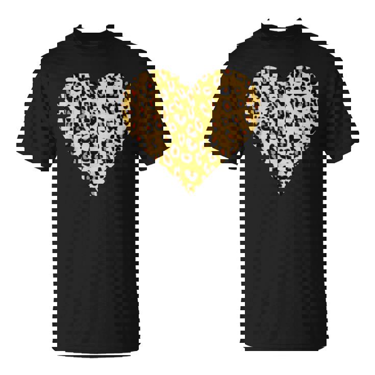 ヒョウ柄ハートデザイン ヒョウ柄 Tシャツ
