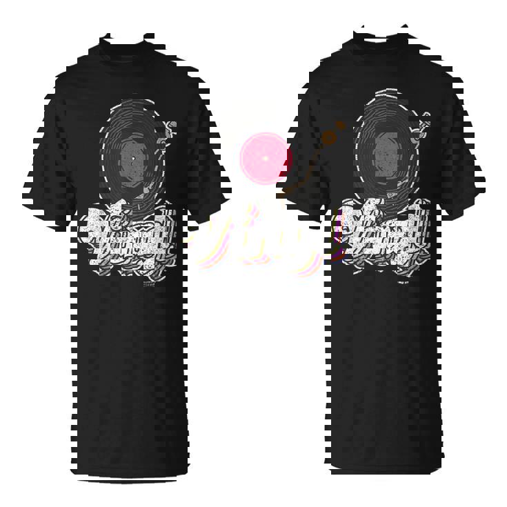 ビニールレコードプレーヤー I ターンテーブルプレーヤー I レトロ音楽 Tシャツ