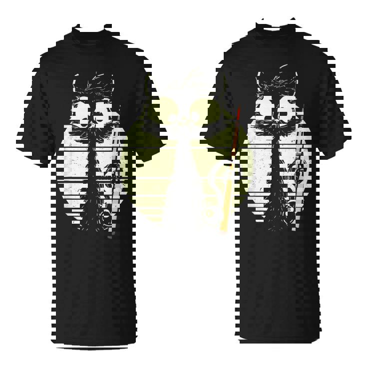 ビリヤード プール スヌーカー ビリヤードを持つ猫 かわいい子猫 Tシャツ