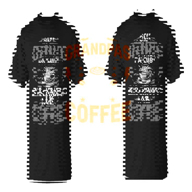 ビンゴをするおじいちゃんもいる本当のおじいちゃんがコーヒーを淹れる Tシャツ