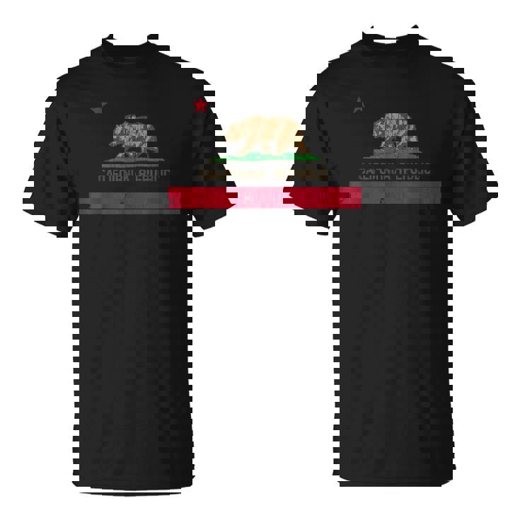 ビンテージ1846年カリフォルニアベアリパブリックカリフォルニア州旗 Tシャツ